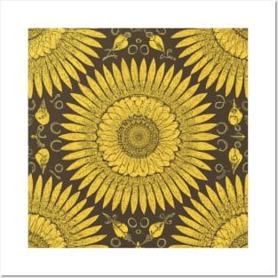 Sunflower Pattern Posters and Art